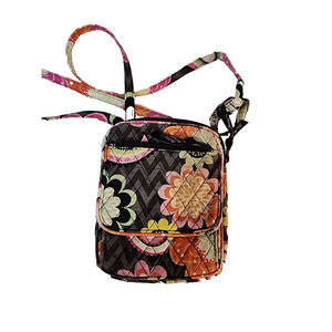 VERA BRADLEY Mini Hipster Crossbody Purse Ziggy Zinnia Floral Quilted Bag